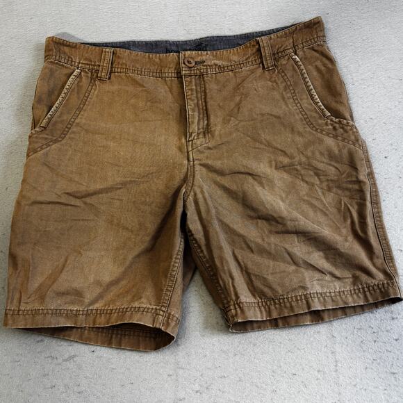 Horny Toad Utility Shorts Mens 36 Brown Canvas 8" Inseam Casual Summer Hiking - Picture 1 of 7